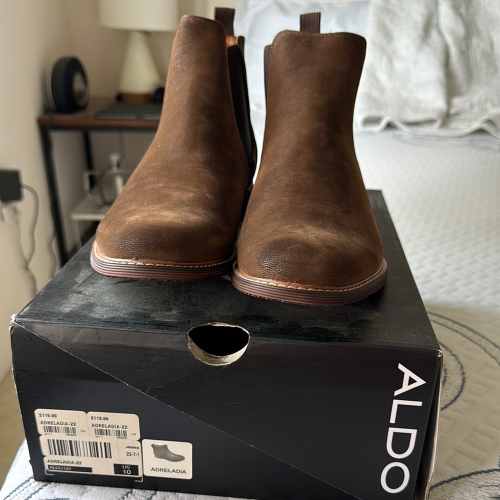 Aldo Brown Leather Chelsea Boots